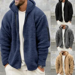 Men's Hiking Fleece Jacket Fleece Winter Outdoor Waterproof Warm Soft Comfortable Fleece Jackets Full Zip Camping / Hiking / Caving Traveling Winter Sports Dark Grey Black Dark Navy Khaki