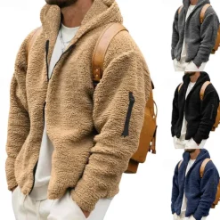 Men's Hiking Fleece Jacket Fleece Winter Outdoor Waterproof Warm Soft Comfortable Fleece Jackets Full Zip Camping / Hiking / Caving Traveling Winter Sports Dark Grey Black Dark Navy Khaki