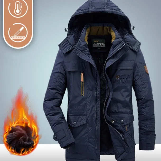 Men's Hiking Fleece Jacket Winter Jacket Thick Warm Hooded Parka Military Windbreaker Outdoor Detachable Cap Black Trench Coat Outerwear Hunting Ski Snowboard Camping Caving Army Green Khaki Blue