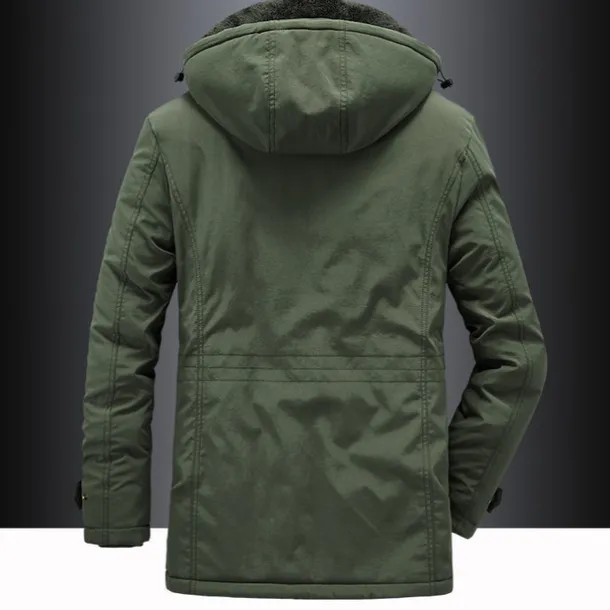 Men's Hiking Fleece Jacket Winter Jacket Thick Warm Hooded Parka Military Windbreaker Outdoor Detachable Cap Black Trench Coat Outerwear Hunting Ski Snowboard Camping Caving Army Green Khaki Blue