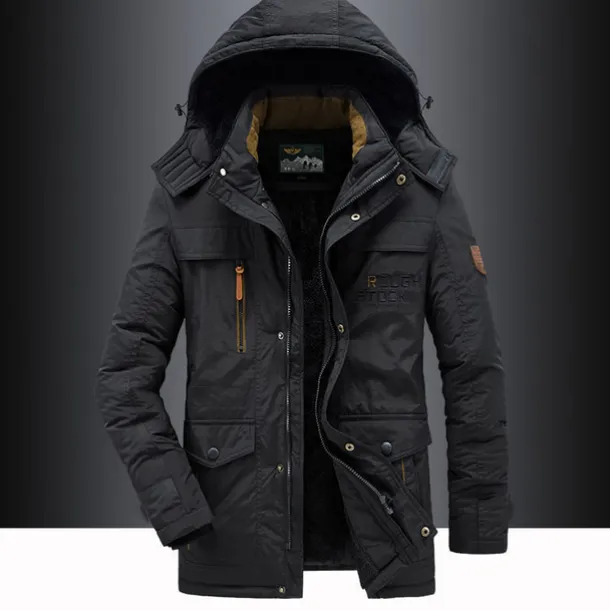 Men's Hiking Fleece Jacket Winter Jacket Thick Warm Hooded Parka Military Windbreaker Outdoor Detachable Cap Black Trench Coat Outerwear Hunting Ski Snowboard Camping Caving Army Green Khaki Blue