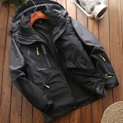 Men's Hiking 3-in-1 Jackets Ski Jacket Hiking Fleece Jacket Winter Outdoor Thermal Warm Waterproof Windproof Detachable Fleece Hoodie Windbreaker Trench Coat Single Slider Ski / Snowboard Fishing