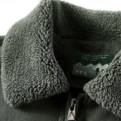 Men's Hiking Jacket Fleece Jacket Cotton Winter Outdoor Thermal Warm Fleece Lining Windproof Water Resistant Windbreaker Jacket Traveling Black Green Khaki