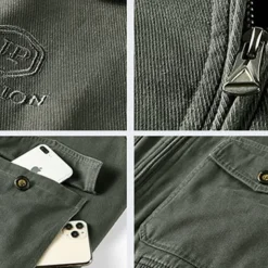 Men's Hiking Jacket Fleece Jacket Cotton Winter Outdoor Thermal Warm Fleece Lining Windproof Water Resistant Windbreaker Jacket Traveling Black Green Khaki