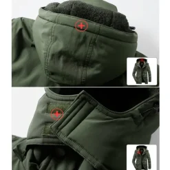 Men's Hiking Jacket Hiking Parka Fleece Winter Outdoor Windproof Fleece Lining Warm Breathable Outerwear Winter Jacket Parka Hunting Ski / Snowboard Climbing Black Army Green Khaki Dark Blue