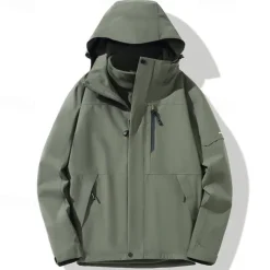 Men's Hiking Jacket Hiking 3-in-1 Jackets Outdoor Waterproof Windproof Warm Front Zipper Fleece Jackets Full Zip Camping / Hiking / Caving Black Ivory Red Blue Green