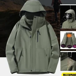 Men's Hiking Jacket Hiking 3-in-1 Jackets Outdoor Waterproof Windproof Warm Front Zipper Fleece Jackets Full Zip Camping / Hiking / Caving Black Ivory Red Blue Green