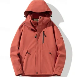 Men's Hiking Jacket Hiking 3-in-1 Jackets Outdoor Waterproof Windproof Warm Front Zipper Fleece Jackets Full Zip Camping / Hiking / Caving Black Ivory Red Blue Green