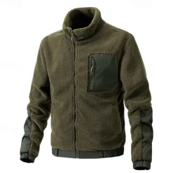 Men's Hiking Jacket Hiking Fleece Jacket Winter Outdoor Thermal Warm Fleece Lining Fleece Jackets Full Zip Climbing Camping / Hiking / Caving Traveling Dark Khaki Black Dark Blue Coffee