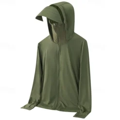 Men's Hiking Jacket Outdoor Sun Protection UPF50+ Front Zipper Lightweight Jacket Full Zip Fishing Camping / Hiking / Caving White Army Green Blue Light Grey Khaki
