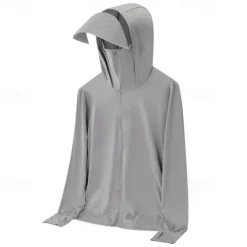 Men's Hiking Jacket Outdoor Sun Protection UPF50+ Front Zipper Lightweight Jacket Full Zip Fishing Camping / Hiking / Caving White Army Green Blue Light Grey Khaki