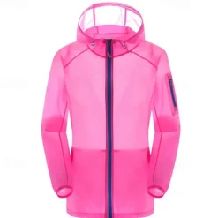 Men's Hiking Jacket Outdoor Sun Protection Breathable Lightweight Jacket Windbreaker Jacket Traveling Black White Pink Royal Blue Blue