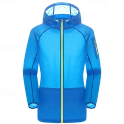 Men's Hiking Jacket Outdoor Sun Protection Breathable Lightweight Jacket Windbreaker Jacket Traveling Black White Pink Royal Blue Blue