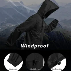 Men's Hiking Jacket Rain Jacket Raincoat Outdoor Patchwork Waterproof Breathable Quick Dry Jacket Single Slider Camping / Hiking / Caving Black Red Navy Blue Royal Blue