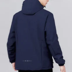 Men's Hiking Jacket Waterproof Hiking Jacket Rain Jacket Winter Outdoor Thermal Warm Waterproof Windproof Warm Outerwear Windbreaker Trench Coat Full Length Visible Zipper Fishing Climbing Camping