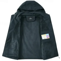 Men's Hiking Jacket Waterproof Hiking Jacket Rain Jacket Winter Outdoor Thermal Warm Waterproof Windproof Warm Outerwear Windbreaker Trench Coat Full Length Visible Zipper Fishing Climbing Camping