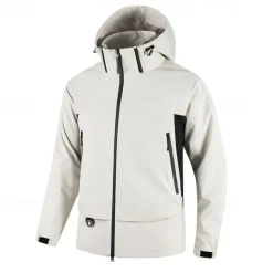 Men's Hiking Jacket Winter Outdoor Waterproof Windproof Front Zipper Lightweight Jacket Full Zip Camping / Hiking / Caving Black White Orange Green