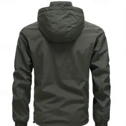 Men's Hiking Jacket Winter Outdoor Waterproof Windproof Front Zipper Lightweight Jacket Full Zip Camping / Hiking / Caving Black Army Green Khaki