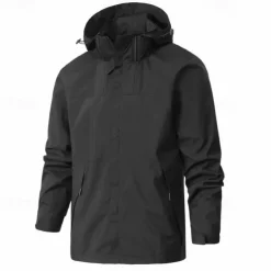 Men's Hiking Jacket Winter Outdoor Waterproof Windproof Front Zipper Lightweight Jacket Full Zip Camping / Hiking / Caving Black Blue Brown Beige