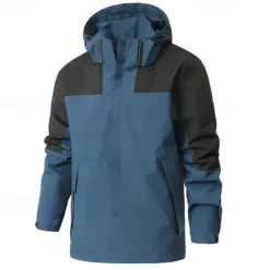 Men's Hiking Jacket Winter Outdoor Waterproof Windproof Front Zipper Lightweight Jacket Full Zip Camping / Hiking / Caving Black Blue Brown Beige