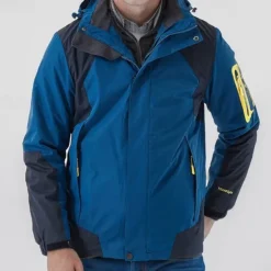 Men's Hiking Jacket Winter Outdoor Color Block Windproof Front Zipper Lightweight Jacket Full Zip Camping / Hiking / Caving Black Blue Beige Grey