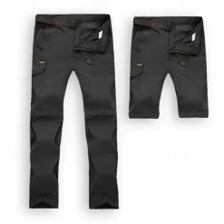 Men's Hiking Pants Trousers Convertible Pants / Zip Off Pants Solid Color Summer Outdoor Comfort Quick Dry Breathable Wear Resistance Bottoms Army Green Grey Khaki Black Hunting Fishing Climbing S M
