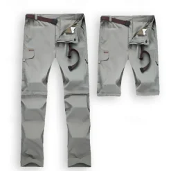 Men's Hiking Pants Trousers Convertible Pants / Zip Off Pants Solid Color Summer Outdoor Comfort Quick Dry Breathable Wear Resistance Bottoms Army Green Grey Khaki Black Hunting Fishing Climbing S M