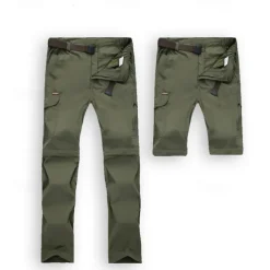 Men's Hiking Pants Trousers Convertible Pants / Zip Off Pants Solid Color Summer Outdoor Comfort Quick Dry Breathable Wear Resistance Bottoms Army Green Grey Khaki Black Hunting Fishing Climbing S M