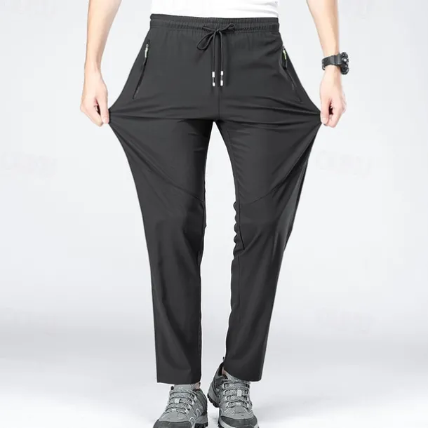 Men's Hiking Pants Trousers Waterproof Hiking Pants Summer Outdoor Regular Fit Breathable Quick Dry Stretchy Comfortable Bottoms Drawstring Elastic Waist Black Army Green Hunting Fishing Climbing M L