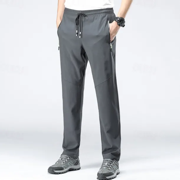 Men's Hiking Pants Trousers Waterproof Hiking Pants Summer Outdoor Regular Fit Breathable Quick Dry Stretchy Comfortable Bottoms Drawstring Elastic Waist Black Army Green Hunting Fishing Climbing M L