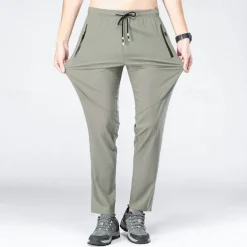 Men's Hiking Pants Trousers Waterproof Hiking Pants Summer Outdoor Regular Fit Breathable Quick Dry Stretchy Comfortable Bottoms Drawstring Elastic Waist Black Army Green Hunting Fishing Climbing M L