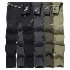 Men's Hiking Pants Trousers Summer Outdoor Waterproof Comfort Breathable Quick Dry Spandex Zipper Pocket Pants / Trousers Bottoms Dark Grey Black Dark Green Khaki Hunting Fishing Climbing M L XL XXL