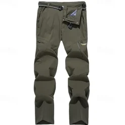 Men's Hiking Pants Trousers Summer Outdoor Waterproof Comfort Breathable Quick Dry Spandex Zipper Pocket Pants / Trousers Bottoms Dark Grey Black Dark Green Khaki Hunting Fishing Climbing M L XL XXL