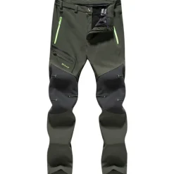 Men's Hiking Pants Trousers Fleece Lined Pants Softshell Pants Winter Outdoor Thermal Warm Windproof Fleece Lining Rain Waterproof Pants / Trousers Bottoms Elastic Waist Black Gray Softshell Hunting