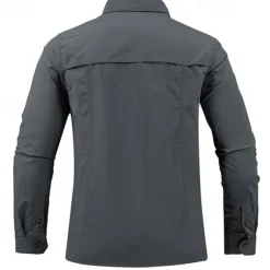 Men's Hiking Shirt Fishing Shirt Outdoor Long Sleeve UPF50+ UV Protection Breathable Quick Dry Sweat wicking Top Summer Spring Outdoor Fishing Daily Wear Black Army Green Khaki