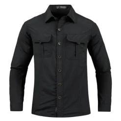 Men's Hiking Shirt Fishing Shirt Outdoor Long Sleeve UPF50+ UV Protection Breathable Quick Dry Sweat wicking Top Summer Spring Outdoor Fishing Daily Wear Black Army Green Khaki