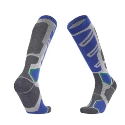Men's Hiking Socks Ski Socks Sports Socks Sports Socks Thermal Warm Windproof Breathable Soft Winter Outdoor Dark blue gray Color blue gray green grey for Hunting Ski / Snowboard Fishing