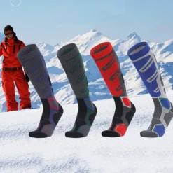 Men's Hiking Socks Ski Socks Sports Socks Sports Socks Thermal Warm Windproof Breathable Soft Winter Outdoor Dark blue gray Color blue gray green grey for Hunting Ski / Snowboard Fishing
