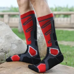 Men's Hiking Socks Ski Socks Sports Socks Sports Socks Thermal Warm Windproof Breathable Soft Winter Outdoor Dark blue gray Color blue gray green grey for Hunting Ski / Snowboard Fishing