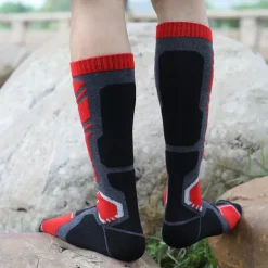 Men's Hiking Socks Ski Socks Sports Socks Sports Socks Thermal Warm Windproof Breathable Soft Winter Outdoor Dark blue gray Color blue gray green grey for Hunting Ski / Snowboard Fishing