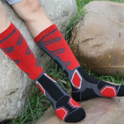 Men's Hiking Socks Ski Socks Sports Socks Sports Socks Thermal Warm Windproof Breathable Soft Winter Outdoor Dark blue gray Color blue gray green grey for Hunting Ski / Snowboard Fishing