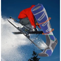 Men's Hiking Socks Ski Socks Sports Socks Sports Socks Thermal Warm Windproof Breathable Soft Winter Outdoor Dark blue gray Color blue gray green grey for Hunting Ski / Snowboard Fishing