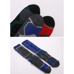 Men's Hiking Socks Ski Socks Sports Socks Sports Socks Thermal Warm Windproof Breathable Soft Winter Outdoor Dark blue gray Color blue gray green grey for Hunting Ski / Snowboard Fishing