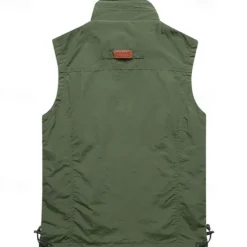 Men's Hiking Vest Hiking Fleece Vest Sleeveless Vest Outdoor Breathable Comfortable Pocket Polyester Black Army Green Khaki Hunting Fishing Climbing