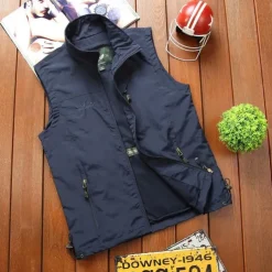 Men's Hiking Vest Hiking Fleece Vest Sleeveless Vest Outdoor Breathable Comfortable Pocket Nylon Black Army Green Navy Blue Hunting Fishing Climbing