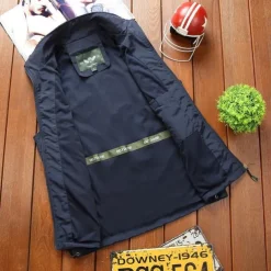 Men's Hiking Vest Hiking Fleece Vest Sleeveless Vest Outdoor Breathable Comfortable Pocket Nylon Black Army Green Navy Blue Hunting Fishing Climbing
