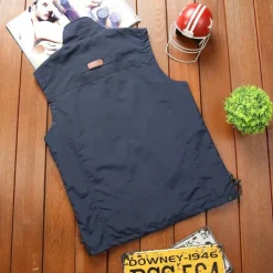 Men's Hiking Vest Hiking Fleece Vest Sleeveless Vest Outdoor Breathable Comfortable Pocket Nylon Black Army Green Navy Blue Hunting Fishing Climbing