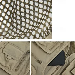 Men's Hiking Vest Hiking Fleece Vest Sleeveless Vest Outdoor Breathable Comfortable Pocket Polyester Black Army Green Red Hunting Fishing Climbing