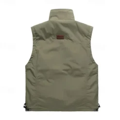 Men's Hiking Vest Hiking Fleece Vest Sleeveless Vest Outdoor Comfortable Breathable Pocket Nylon Black Army Green Navy Blue Hunting Fishing Climbing