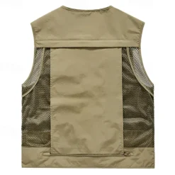 Men's Hiking Vest Hiking Fleece Vest Sleeveless Vest Outdoor Breathable Comfortable Pocket Polyester Black White Army Green Hunting Fishing Climbing